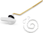iFealClear Universal Brass Toilet Handle Replacement Kit, Side/Angle Mount Toilet Flush Handle Compatible with Kohler K-GP30324-CP/TOTO/American Standard, Stainless Steel Flapper Chain, White