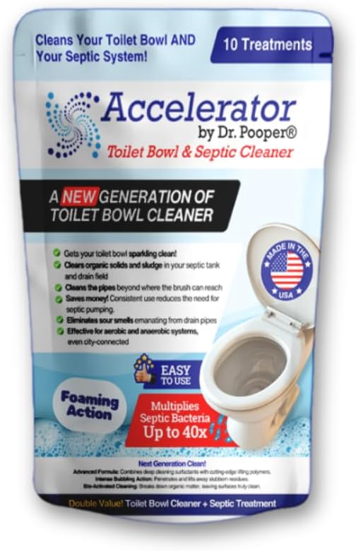 Dr. Pooper Toilet Bowl & Septic Tank Cleaner—Powerful Stain Remover & Odor Eliminator—Bio-Activated Formula for Deep Cleaning & Septic Maintenance—Safe for Pipes & All Plumbing Systems