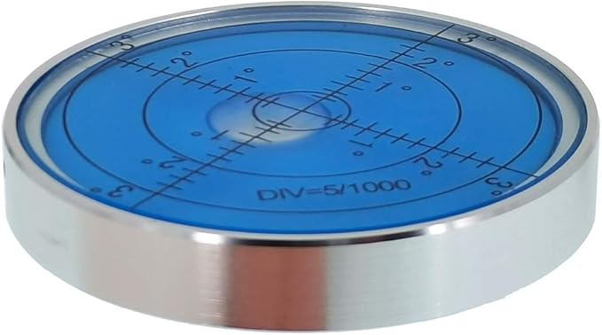 Horizontal Bubble Cardan Level - High Precision Round Bubble Spirit Level Accuracy 15'/2 Diameter 60X10mm (Noctilucent)