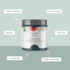 Country Chic All-in-One Chalk Paint for Furniture, Cabinets, Home Decor, Eco-Friendly, Matte Finish, Built-In Primer & Top Coat for Wood, Metal - Jitterbug (Dark Teal) - 4 oz (118 ml)