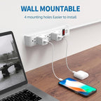 Power Strip Surge Protector, 6 Feet Extension Cord, 600 Joules Surge Protection, Multiple Protection 6 Outlet Strip, ETL Listed, 2 Pack