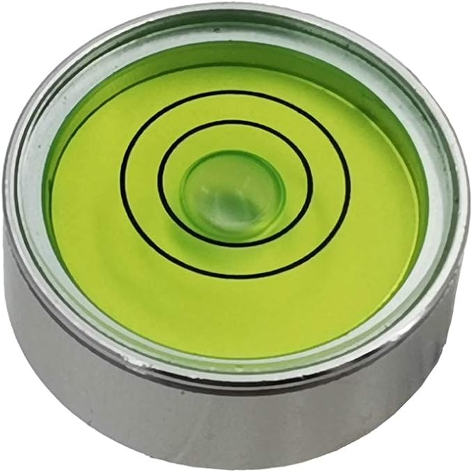 Mini Metal universal horizontal bubble water level balance bubble level round (25 * 10mm (Silver Green）)