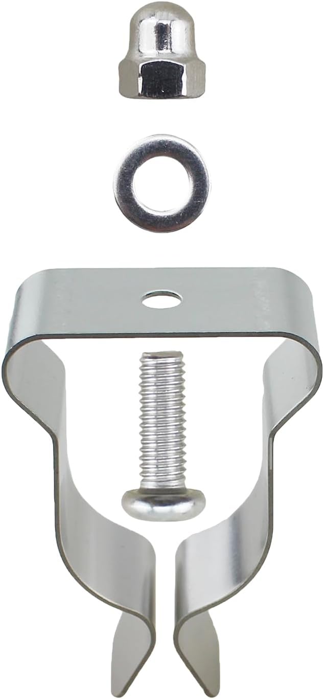 TAODAN 5PCS Silver Stainless Steel Basement Window Well Cover Spring Clips 1.57x2.36inch Exterior Patio Hardware Mounting Retaining Part