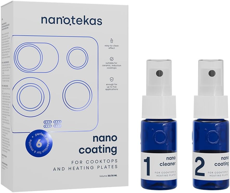 Ceramic Coating Kit for Cook Tops & Heating Plates- Life Proof Surface Protection for Glass & Stainless Steel Appliances - Stains & Grime Repellent - Scratch & Stain Resistant Spray Coating