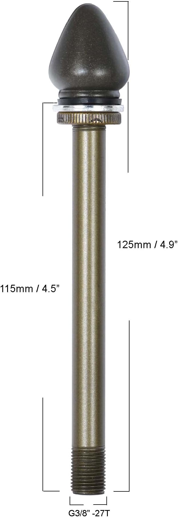 Bieye SS026 Lampshade Support with Finial for Tiffany Style Stained Glass Floor Lamp Table Lamp (G3/8 115mm Waterdrop)