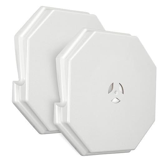 Siding Mounting Blocks, Qulity Siding Mounting Plate, 130110006001 Octagon Small Outdoor Light Mounting Block, for 1/2 inch Lap Double and 4 inch Height Siding, White 2 Packs