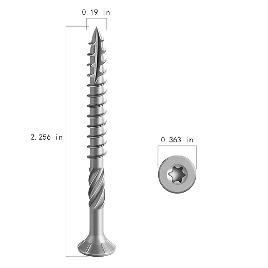 #10 * 2-1/4" 304 Stainless Steel Deck Screws, (1450pcs) 15 lbs.Exterior Wood Screws, Rust Resistant epoxy Coated, Bronze, T25 Star Bit