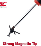 ROTATION 8-Piece Magnetic Screwdrivers Set with red tip, 4 Phillips and 4 Slotted Tips, Professional Cushion Grip Screwdriver Set with High Torque