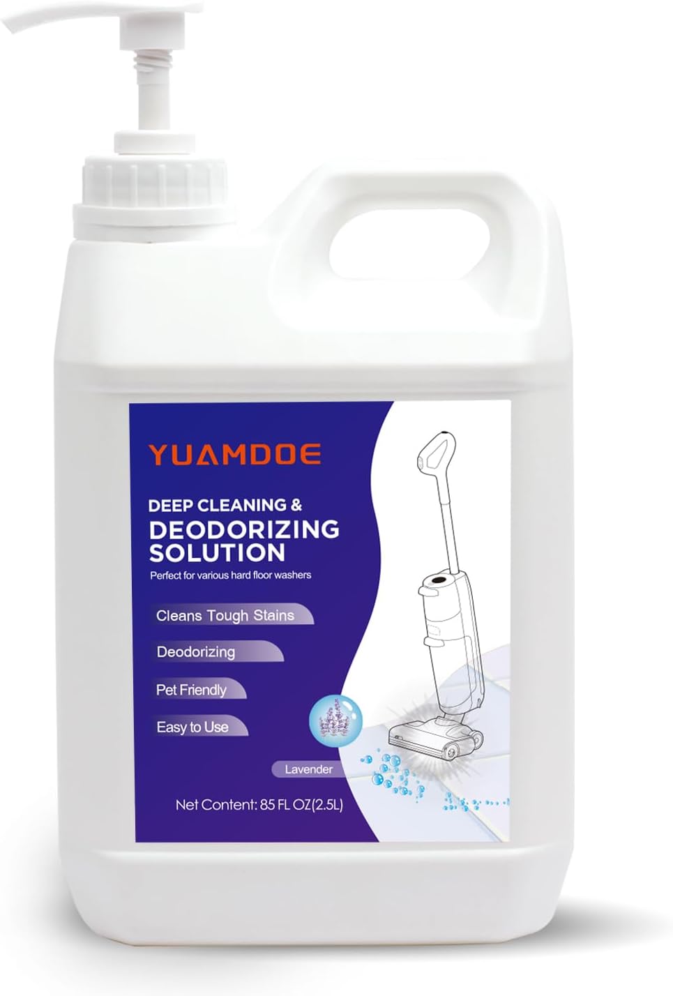 Deep Cleaning & Deodorizing Solution, 85FL OZ/2.5L, Designed for Tineco, Compatible with Floor One Series & iFloor Series (EXCEPT S5 Steam/S7 Steam/iFLOOR 5 Steam), Lavender Fragrance