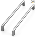 15 Pack 6.3 Inch(160mm) Hole Center Modern Brushed Satin Nickel Cabinet Pull Handle Timeless Vanity Drawer Pull Handle Classic Cabinet Hardware for Kitchen Bathroom, Screws Included, Nickel-B(6.3x15)
