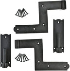 Renovators Supply Manufacturing - Heavy-Duty Black Wrought Iron Shutter Lift Off Pintle Hinges Colonial Pin Reversible for Doors, Window and Shutters with Hardware 6 1/2 Inches, Pack of 6 Pairs