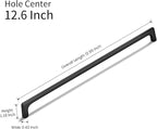 3 Pack 12.6 Inch(320mm) Hole Center Matte Black Modern Drawer Pulls Timeless Cabinet Pull Handle Vanity Pull Handle Classic Kitchen Cabinet Hardware, Screws Included, M-Black(12.6x3)