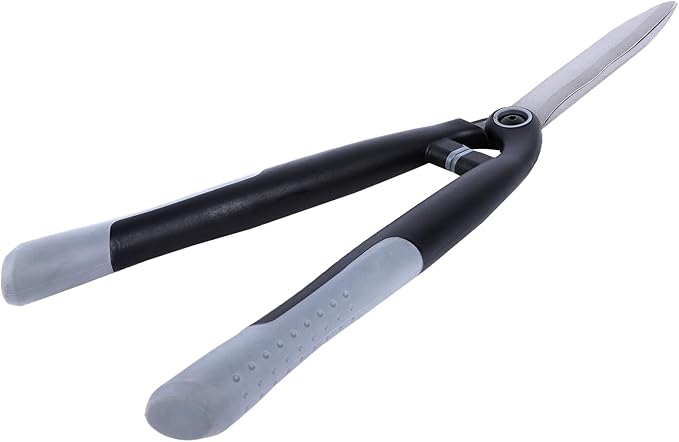 Garden Hedge Shears for Trimming and Shaping Shrubs with SK5 High Carbon Steel Non-Stick Blades, Shock-Absorbing Bumpers & Lightweight Handles