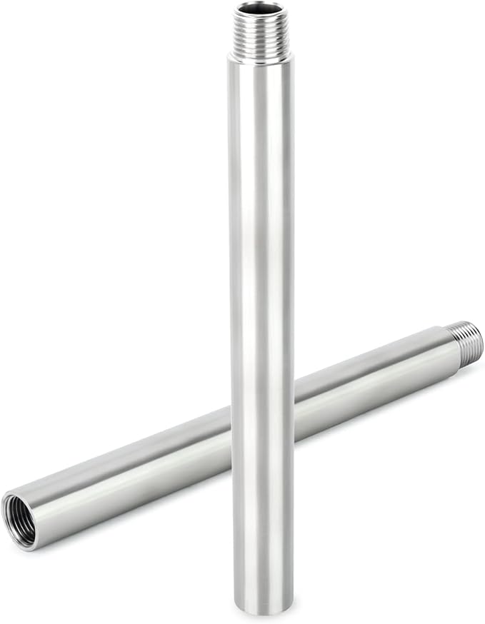 TAISHER 2PCS Stainless Steel Pipe Fittings, 1/4" NPT Male x 1/4" NPT Female Threaded, 10" Length Nipple Cast Pipe