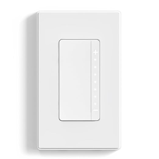 ELEGRP Dimmer Switch, Digital Dimmer Light Switch for LED Lights 150W, INC/HAL 450W, 3 Way LED Dimmer Switch, Needs Neutral Wire, Wall Plate Included, UL Listed, 1 Pack, Matte White