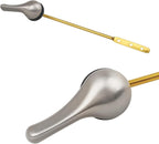 Toilet Handle Replacement Kit - Universal Flush Handle with Stainless Steel Flapper Chain and Brushed Nickel Lever