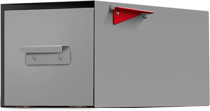 post & porch Malone Mailbox | Post Mounted Mailbox | Black/White/Gray/Brown/Red/Blue/Green, Regular or Large, Weatherproof Mail Box for Outside, Customizable (Gray, Regular)