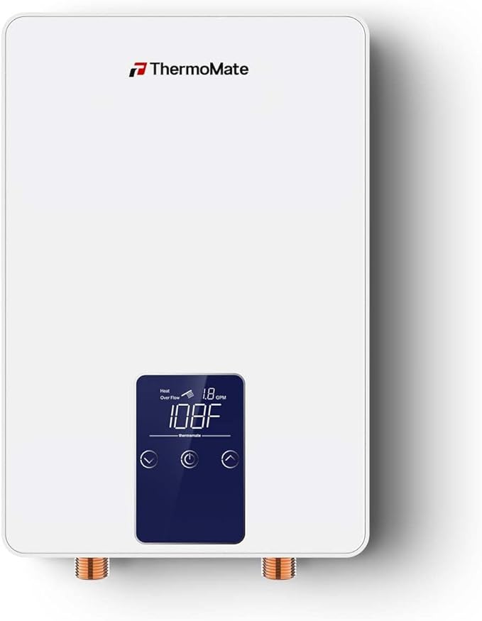 Tankless Water Heater Electric for Sink Faucet, ThermoMate 6000W 240V Point of Use Mini Instant Hot Water Heater CSA Certified with Self-modulating, 1.07GPM at 35°F Rise