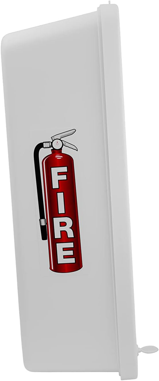 Fire Extinguisher Cabinet Fire Extinguisher Box Outdoor Fire Cabinet Mounted Fire Extinguisher Cabinet Fire Extinguisher Cover (White with Pull-Panel, Rx350, Plastic, 5 Pounds, 10, AKA1)