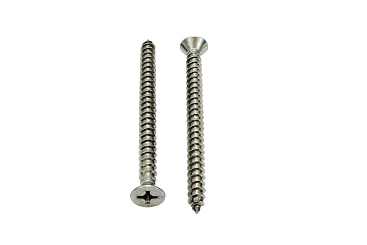Bolt Dropper #14 X 3'' Stainless Steel Flat Head Phillips Wood Screw, (25 pc), 18-8 (304) Stainless Steel Sheet Metal Screws - Type A Point, Plain Finish