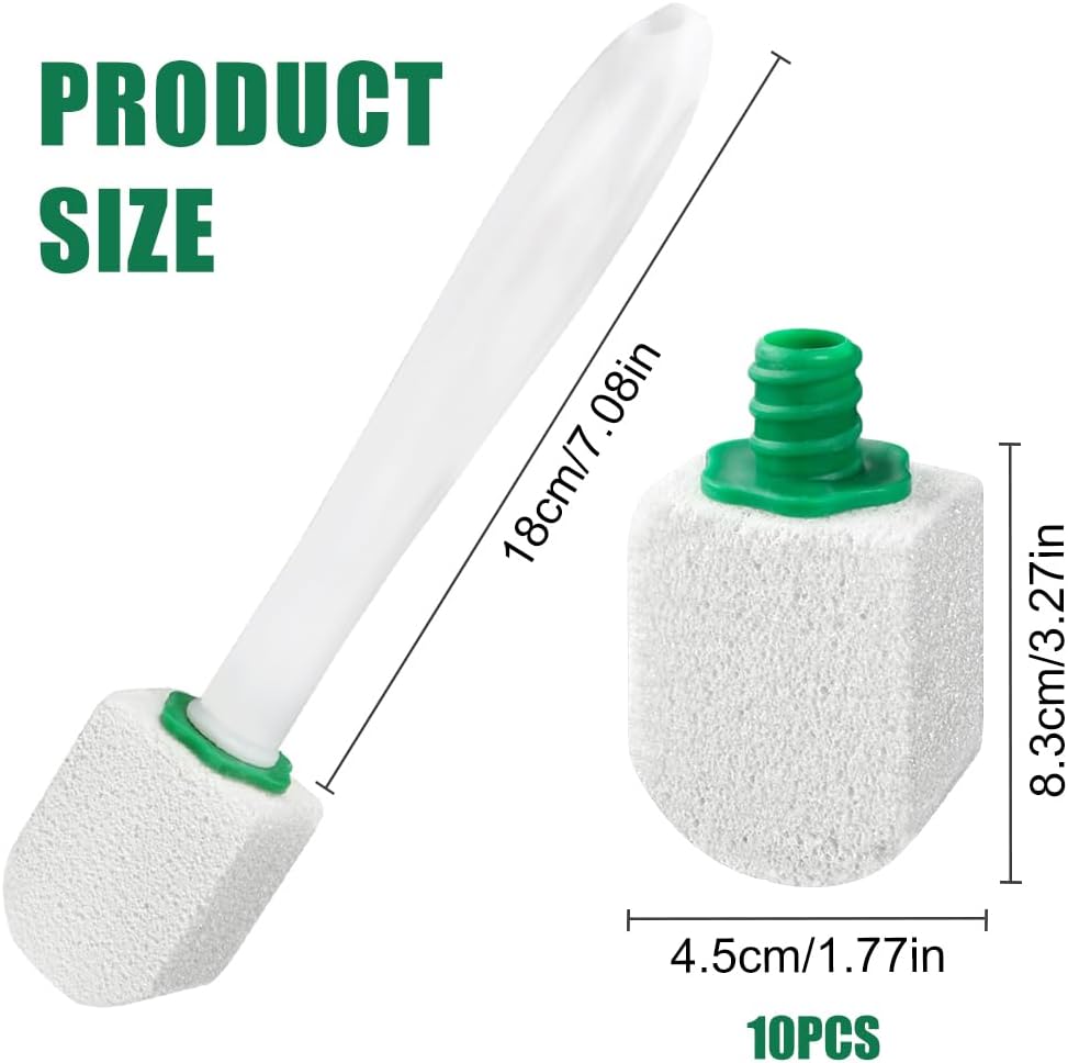 AUAUY 10 Pack Pumice Stone with Handle, Toilet Bowl Pumice Stone for Cleaning, Hard Water Toilet Ring Remover, 2 Handle + 10 Pumice Stones for Cleaning Toilets, Bathtubs, Grills, Kitchen Sink
