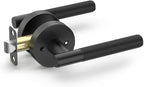 Asidrama 1 Pack Passage Door Handles, Door Lever with Door Knobs Indoor for Bedroom or Bathroom, Heavy Duty Black Door Handles Interior with Locks for Left Right Sided Doors