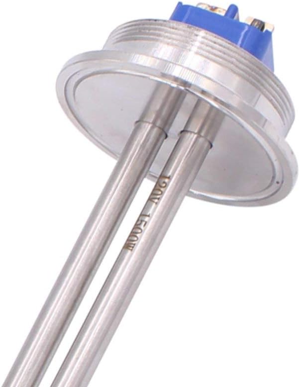 DERNORD 2 Inch (OD64) Tri-clamp 120V 1500W Foldback Heating Element Electric Water Heater with Low Watt Density