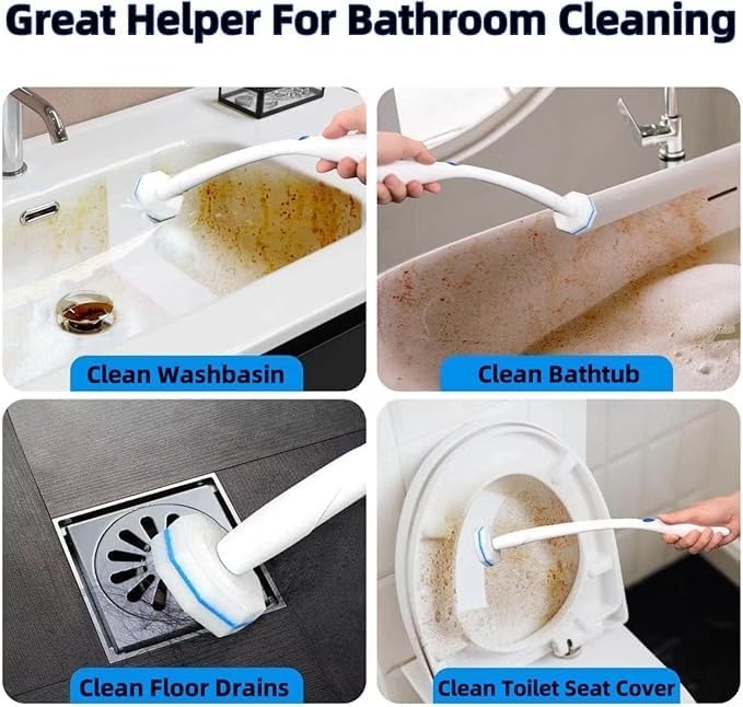 50 Count Disposable Toilet Brush Refills Compatible with Most Toilet Wand Refills for Home and Bathroom Cleaning