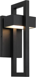 LamQee Outdoor Wall Lights Modern Exterior Lighting Fixtures, 3000K Integrated LED Outdoor Wall Sconce Lighting, Matte Black Outside Wall Mount Lights for House Front Door Porch Garage Patio 1 Pack