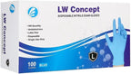 LW Concept Blue Nitrile Gloves, Disposable Non-Sterile Latex-Free Powder-Free Glove