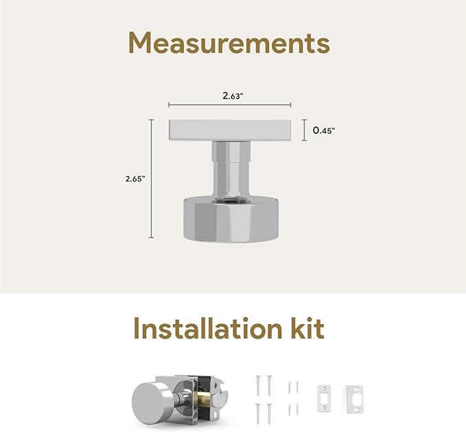 Mega Handles SUANA Passage Door Knob for Hallway, Closet and Bathroom, Reversible Heavy Duty Design Door Knobs, Fits All Standard Door Sizes, Screws Included - Polished Chrome (1 Pack)
