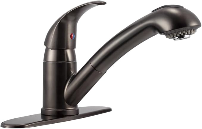 Dura Faucet DF-NMK852-VB RV Pull-Out Swivel Single Handle Kitchen Sink Faucet - One-Hole (Venetian Bronze)