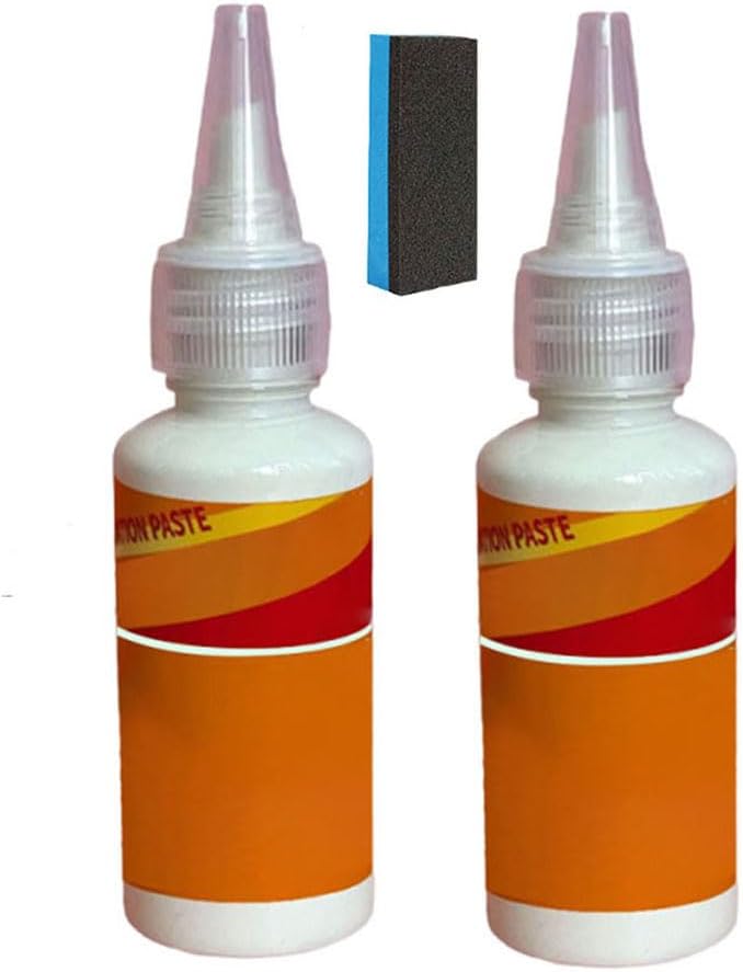 60ml Heavy Chrome Metal Polish Cream with Sponge,Multi-Purpose Stainless Steel Hardware Heavy Polish Renovation and Restoration Paste (2PS)