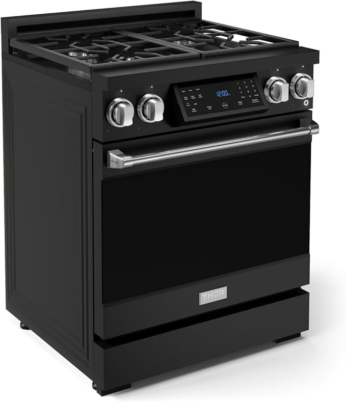 Gordon Ramsay by THOR Kitchen 30 Inch Professional Liquid Propane Range with Tilt Panel Touch Control in Black/Stainless Steel
