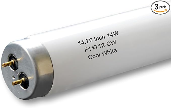 Valoisa F14T12/CW 14W 14 3/4 Inch T12 4100K Linear Fluorescent Light Bulb,14 Watts, G13 Medium Base,T12 Tube,14 3/4" MOL,1.5" Dia,4100K Cool White,3Pack