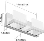 Tipace 2 Lights Modern Chrome LED Vanity Light for Bathroom Wall Light Up and Down LED Bathroom Light Fixtures Over Mirror(White Light 6000K)