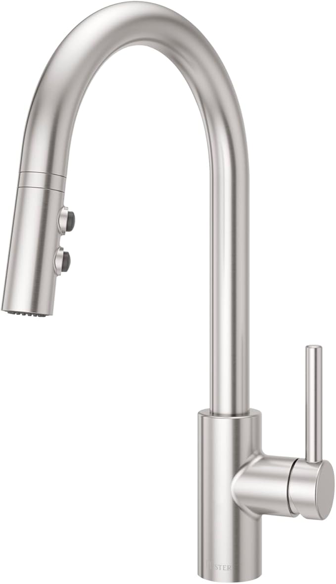 Pfister Stellen Kitchen Faucet with Pull Down Sprayer, Single Handle, High Arc, Stainless Steel Finish, LG529SAS