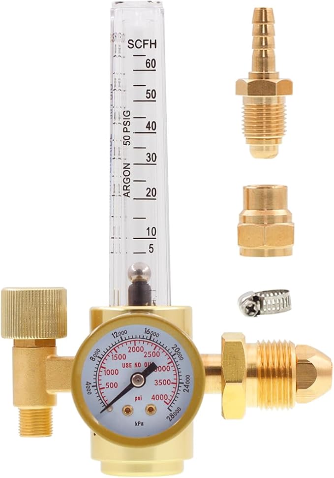 Argon CO2 MIG TIG Flow Meter Gas Regulator Gauge for MIG TIG Welding 0-60CFH CGA580
