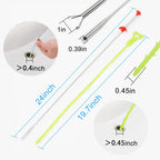 Omont Drain Cleaner Tool, 6 Pack Hair Clog Remover for Sink, 24 Inch Tube Drain Cleaning Tool (Green)