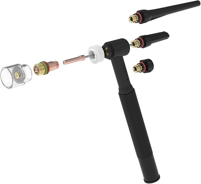 TOOLIOM 71Pcs TIG Welding Torch Accessories Kit Stubby Gas Lens Glass Cup Ceramic Cup Back Cap Kit for WP-17/18/26