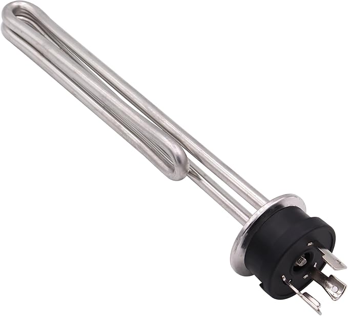 DERNORD 120V 1650W Tri-clamp Foldback Heating Element Stainless Steel Immersion Water Heater with 3-Wire Electrical Locking Plug (1.5 Inch Tri clamp)