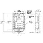 Blue Sea Systems 5025 ST Blade Fuse Block 6 Way Circuits with Negative Bus and Cover, 100 Amps