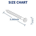 Wood Screws #10 x 3-1/2", Construction Fence Screws, 250 Pcs Deck Exterior Screws for Wood, Rust Resistant, T25 Star Bits Included, Brown