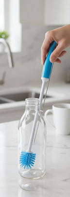 Bottle Brush Set 2-Pack – Cup & Flexible Straw Cleaning Brushes for Water Bottles, Tumblers, Reusable Straws, Baby Bottles & Narrow Glasses