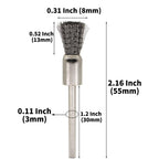 20PCS Wire Brushes - Metal Rust Removal, Polishing, Cleaning - 8mm Diameter, 3mm Shaft - Removes Burrs, Dust, and Oxide Layer - Handles Rough Surfaces - Designed for Industrial and DIY Enthusiasts