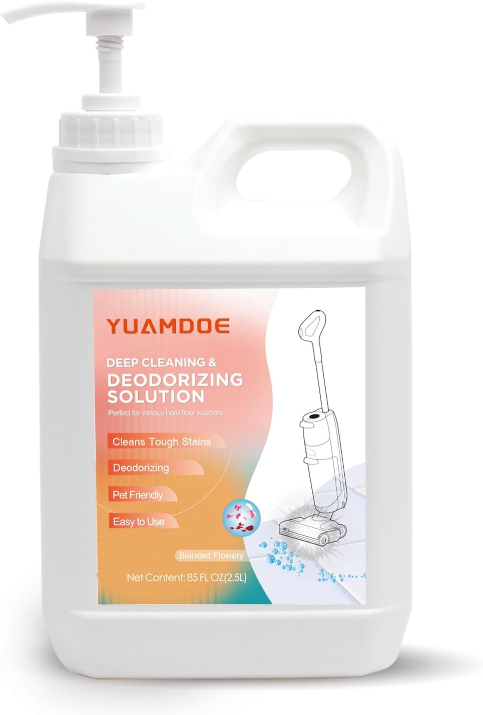 Deep Cleaning & Deodorizing solution, 85FL OZ/2.5L, Designed for Tineco, Compatible with Floor One Series & iFloor Series(EXCEPT S5 Steam/S7 $team/iFLOOR 5 Steam),Blended Flowery