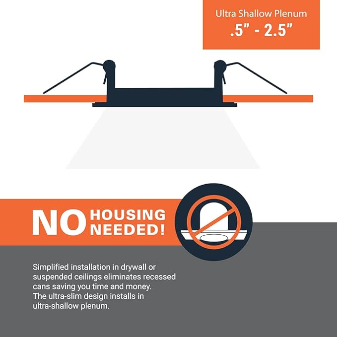 HALO HLB 4 inch LED Recessed Light, Thin Canless, Dimmable, w/Selectable Color Temperatures - HLB4069FS1EMWR