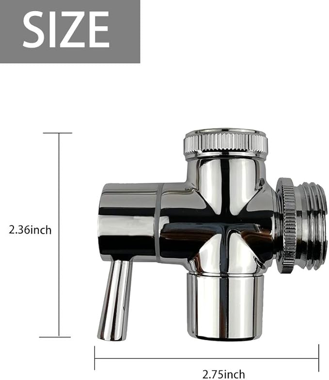 All Brass Faucet Diverter Valve with Aerator, Sink to Garden Hose Diverter Adapter, for Bathroom/Kitchen Sink Faucet Connection Portable Washing Machine/Dishwasher (G1/2 * 3/4", Chrome)