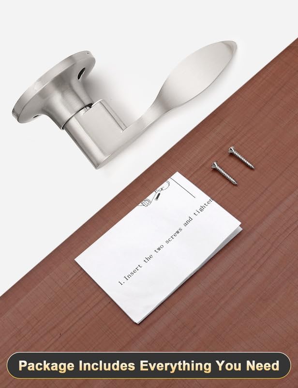 Mengico 6 Pack Satin Nickel Dummy Door Lever, Single Right Side Door Handle for Closets, Non-Turning Pull Only Lever Set, Wave Style Interior Door Knob