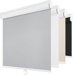 ChrisDowa Cordless Blackout Roller Shades for Windows, Thermal Insulated UV Protection Pull Down Shades, Total Blackout Window Blinds for Home, Office, Bedroom, Door (31" W x 72" H, Grey)